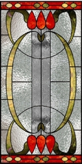 Nouveau stained glass window style 18