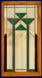 contemporary stained glass window green