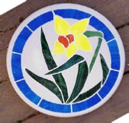 Daffodil stained glass mosaic stone