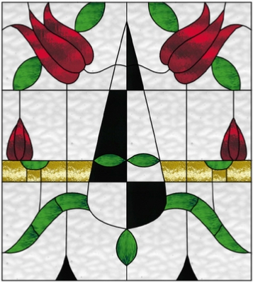 double tulips stained glass window