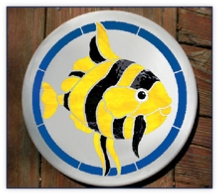 Striped Fish stained glass stepping stone