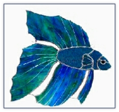 blue beta fish suncatcher