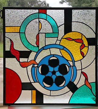 abstract music stained glass 