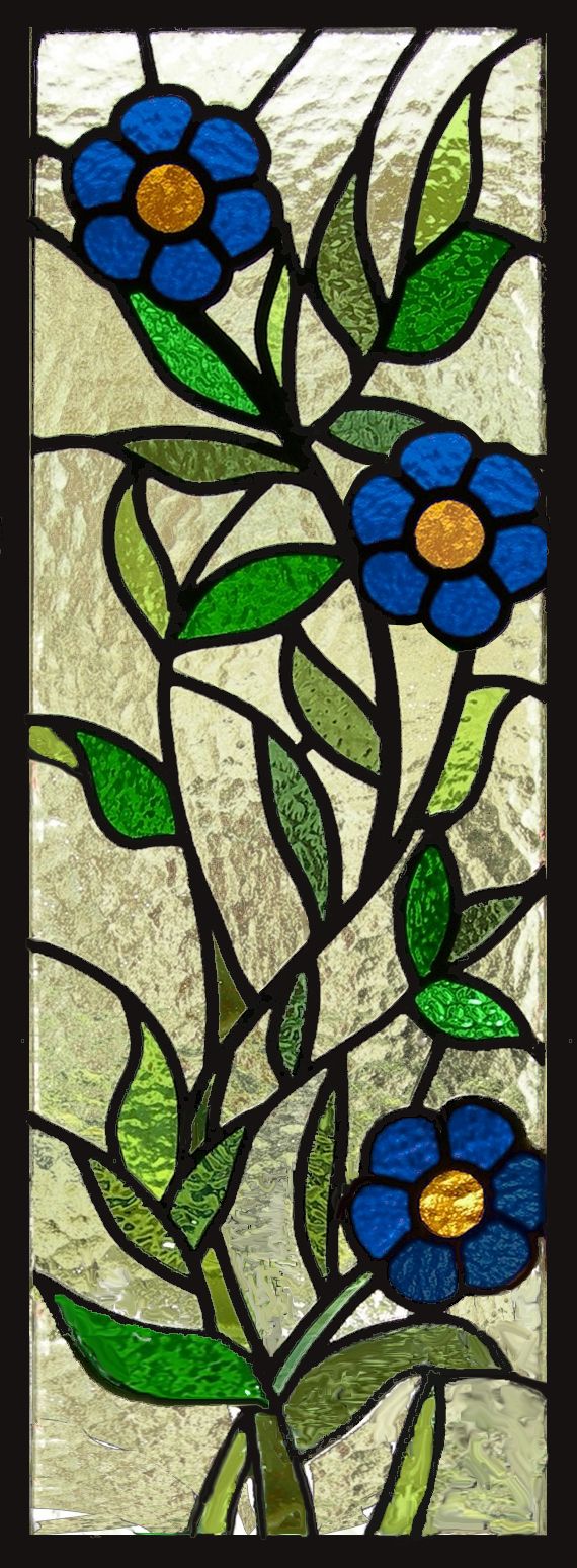 Floral Stained Glass Window Panels