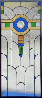 art deco traditional stained glass window