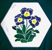blue pansy stepping stone