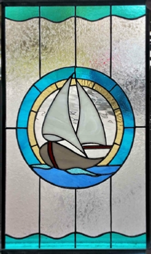 sailboat stained glass window