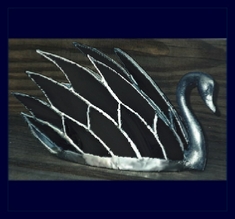 black glass swan