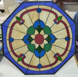 victorian octagon stained glass window