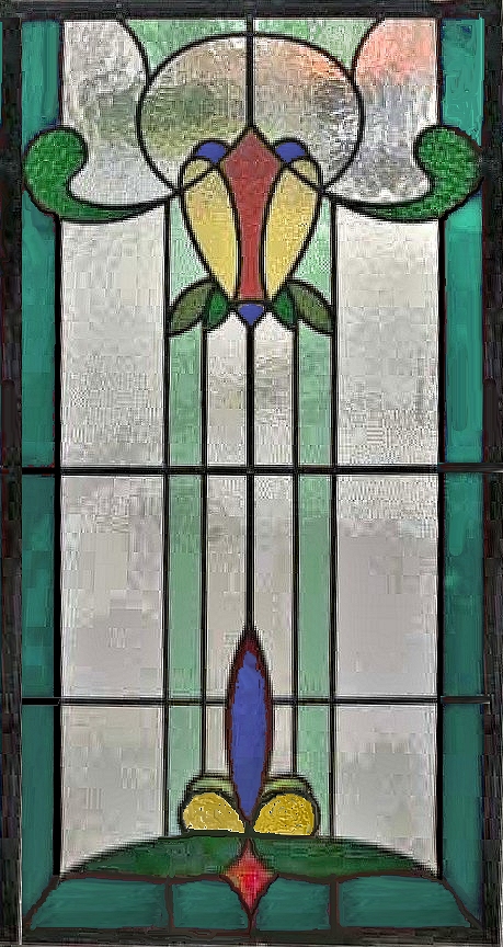 victorian stained glass panel