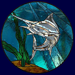 stained glass beveled window - marlin