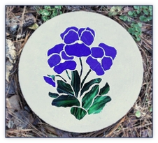 Pansy stained glass stepping stone 