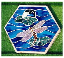 mosaic dragonfly stepping stone