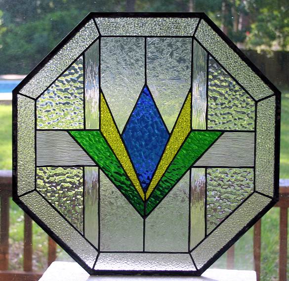 geometric stained glass octagon window