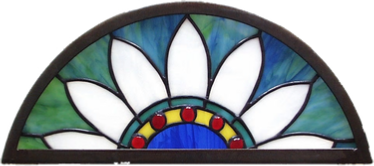 southwest arched stained glass transom
