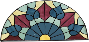 Victorian arched transom - stained glass window