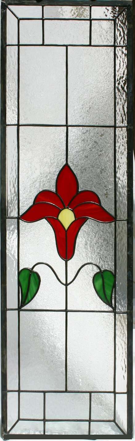 stained glass flower panel - cabinet insert