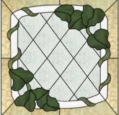 stained glass window twining ivy