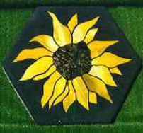 Sunflower stained glass stepping stone
