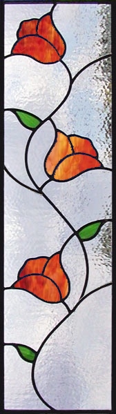 stained glass flower vine - cabinet insert