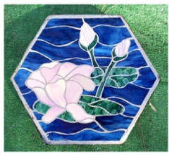 lily pond flower stone