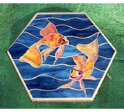 goldfish lily pond mosaic