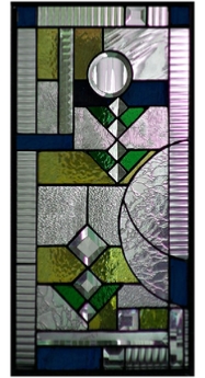 Art deco stained glass window panel