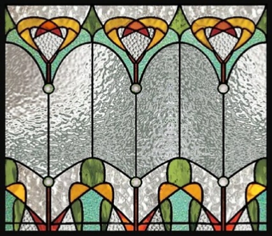 art nouveau stained glass window