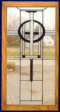 Contemporary style stained glass panel