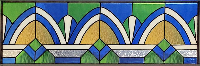 Art Deco stained glass transom