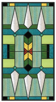 Southwest geometric 28 stained glass window