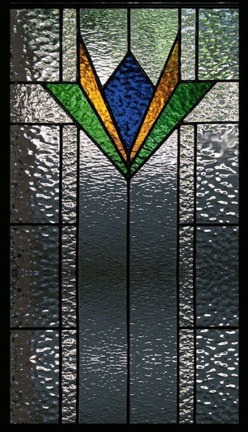 stained glass geometric style window