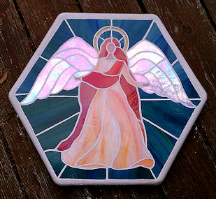 stained glass angel stepping stone