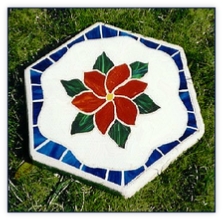 clematis mosaic stepping stone