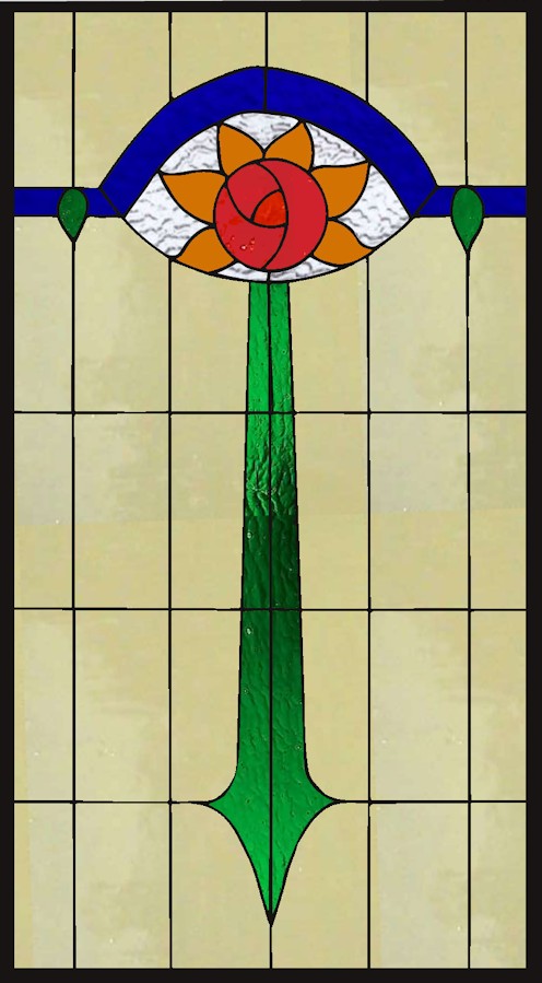 stained glass flower panel