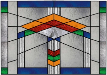stained glass transom window geometric