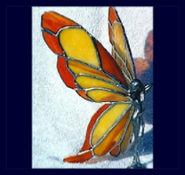 red and yellow glass wings