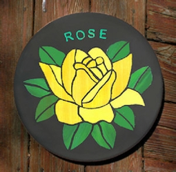 yellow rose mosaic stone round