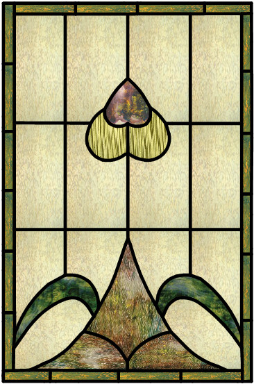 simple 9 stained glass panel