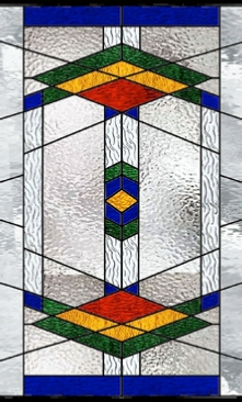geometric southwest stained glass window