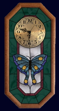 swallowtail butterfly pendulum clock
