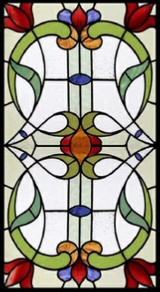 Traditional stained glass window style 90