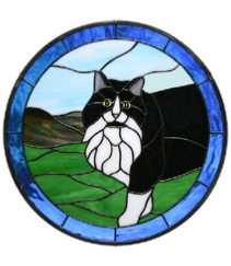 stained glass cat