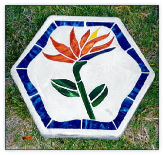 Bird of Paradise stained glass stepping stone