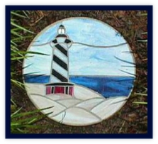 stained glass Lighthouse stepping stone
