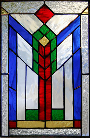 geometric stained glass panel - southwest