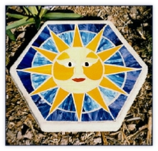 mosaic sunface stepping stone
